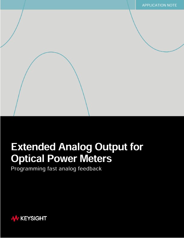 Extended Analog Output for Optical Power Meters PDF Asset Page Keysight